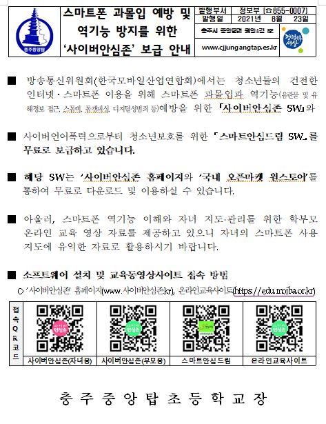 사이버안심존 안내장